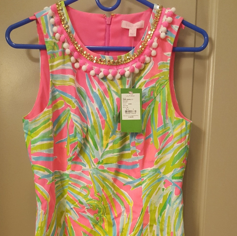 Lilly Pulitzer Tiki Pink Shift Dress NWT sz 2