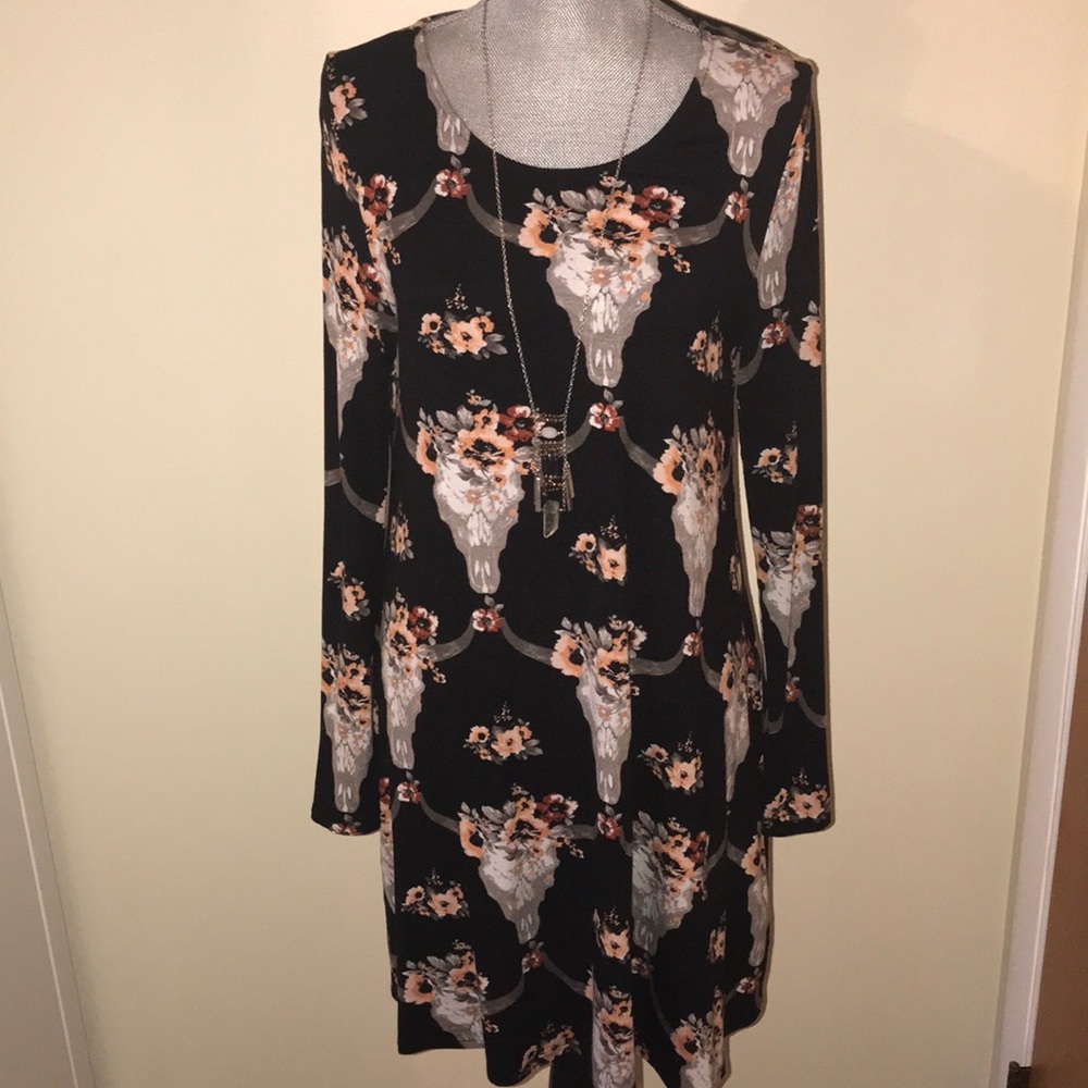 Floral skull print dress final