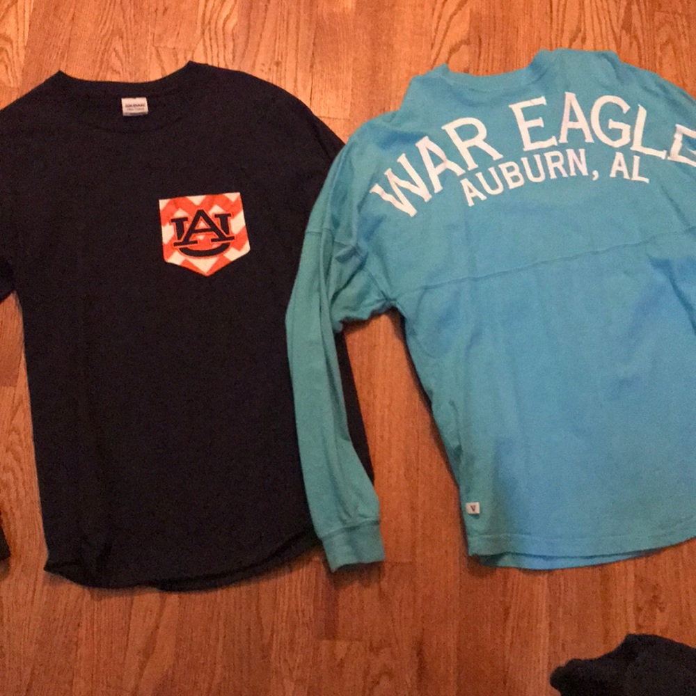 Two Long sleeved Auburn shirts