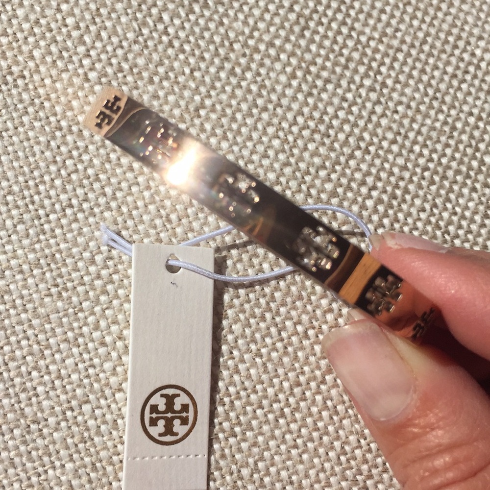 Tory Burch gold Pierced T Cuff bracelet - Picture 6 of 6