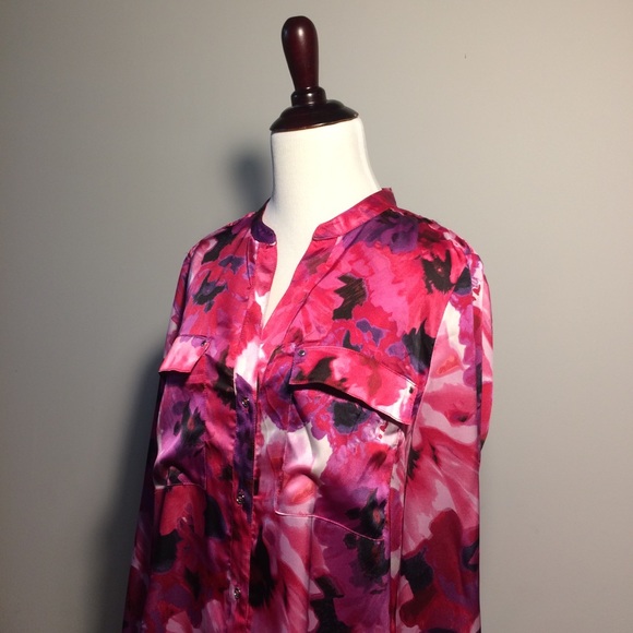 Premise button down satin shirt. - Picture 2 of 5