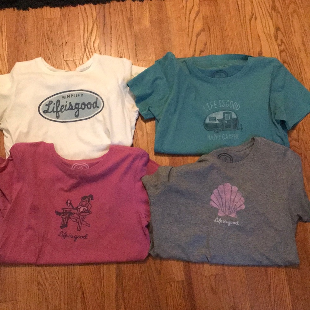 4 Life is Good shirts