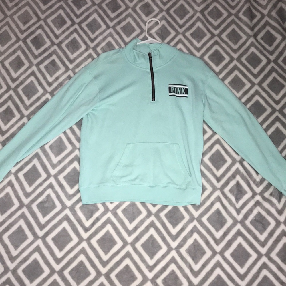 Victoria secret half zip pink sweatshirt