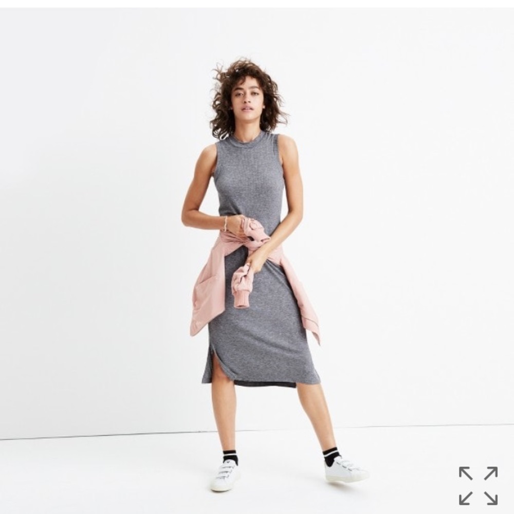 Madewell Ribbed Mockneck Midi Dress