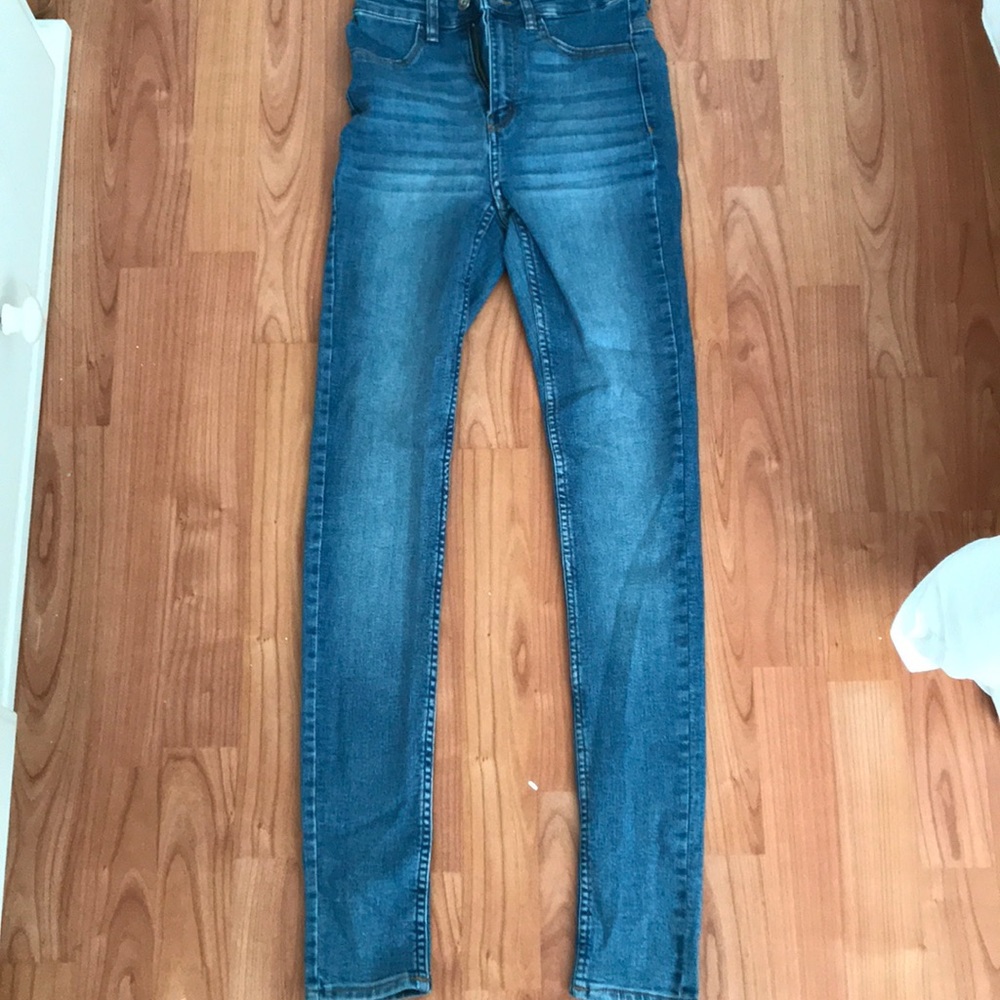 H&M High Waisted Blue Skinny Jeans