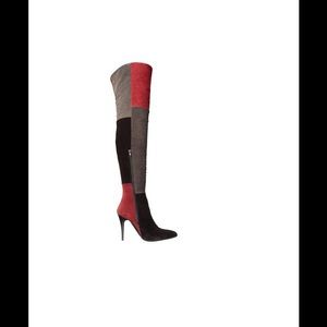 NIB Charles David Patchwork OTK Suede Boots 8B