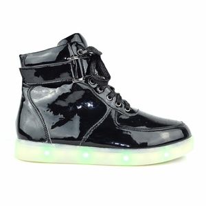 Women's Black Lace-Up High Top LED Sneakers