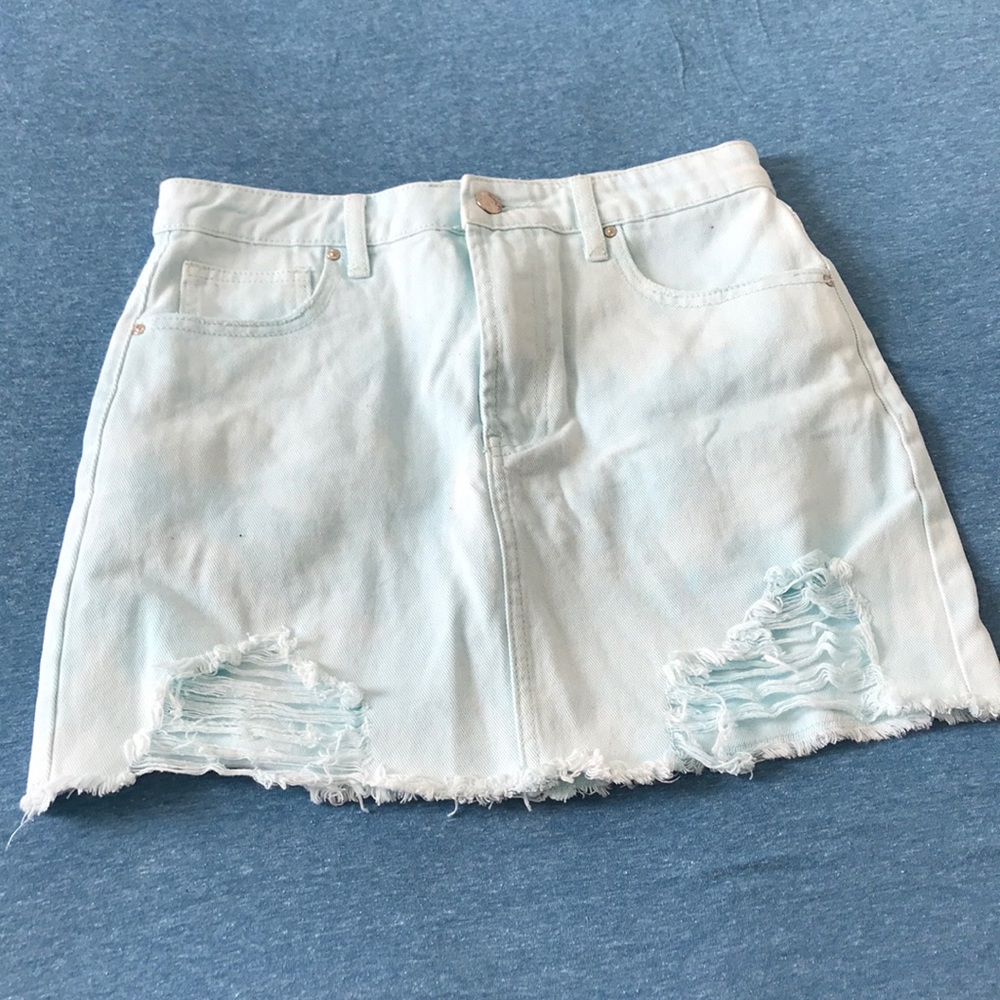 Blue denim skirt