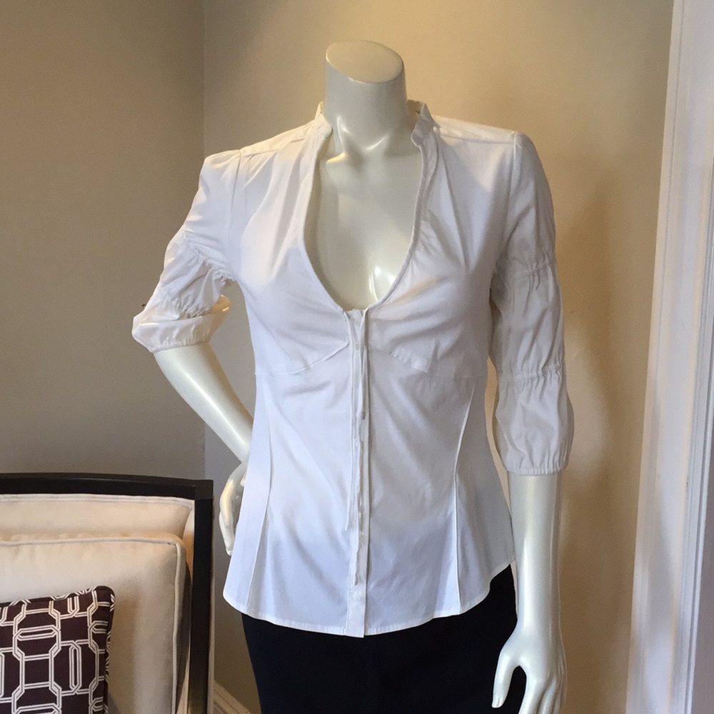 SOLD! New Zara Woman White w/ Details Button Down