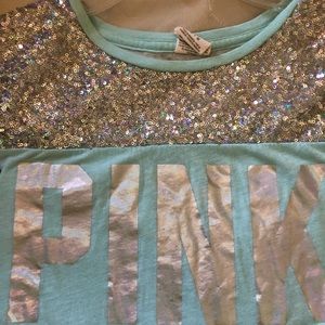 Pink Victoria secret sparkle Tee