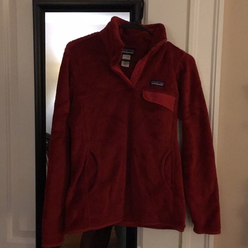 Red quarter button Patagonia jacket