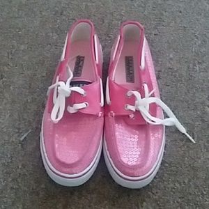 Pink Sequin Sperrys