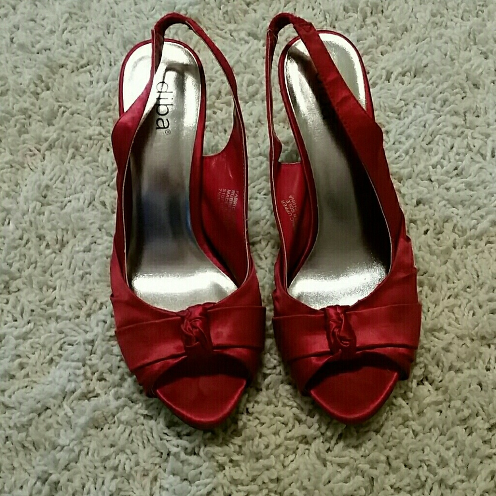 Diba Red Satin Dress Shoes