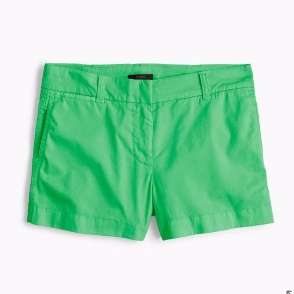 J. Crew 3" Chino Shorts in Neon Emerald