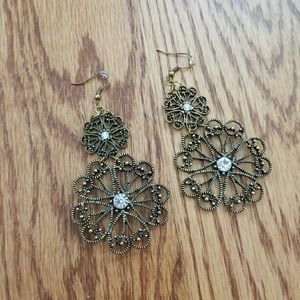 Gold flower earrings