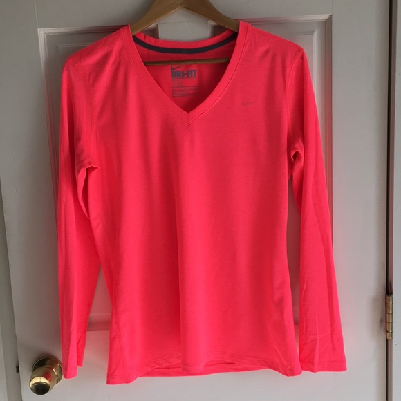 Nike Tops - Nike Dri-fit Long Sleeve V-Neck Shirt, Size M