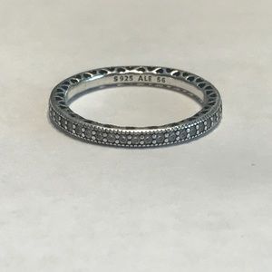 Hearts of Pandora Sparkly Stackable Ring size 56
