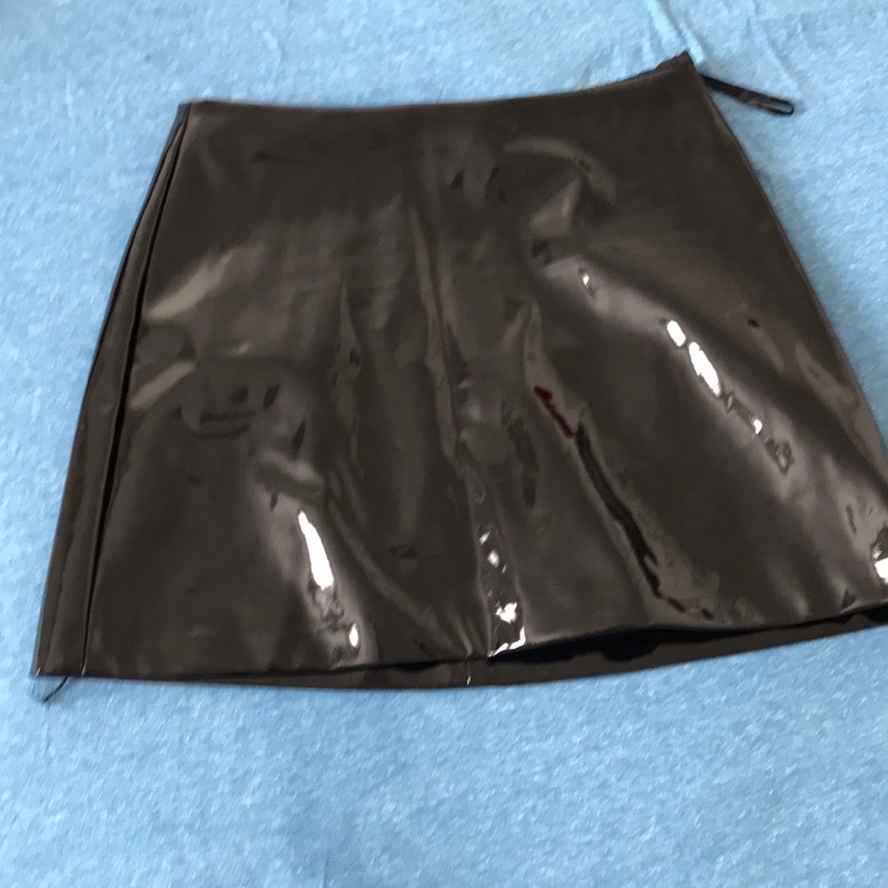 Liquid leather skirt