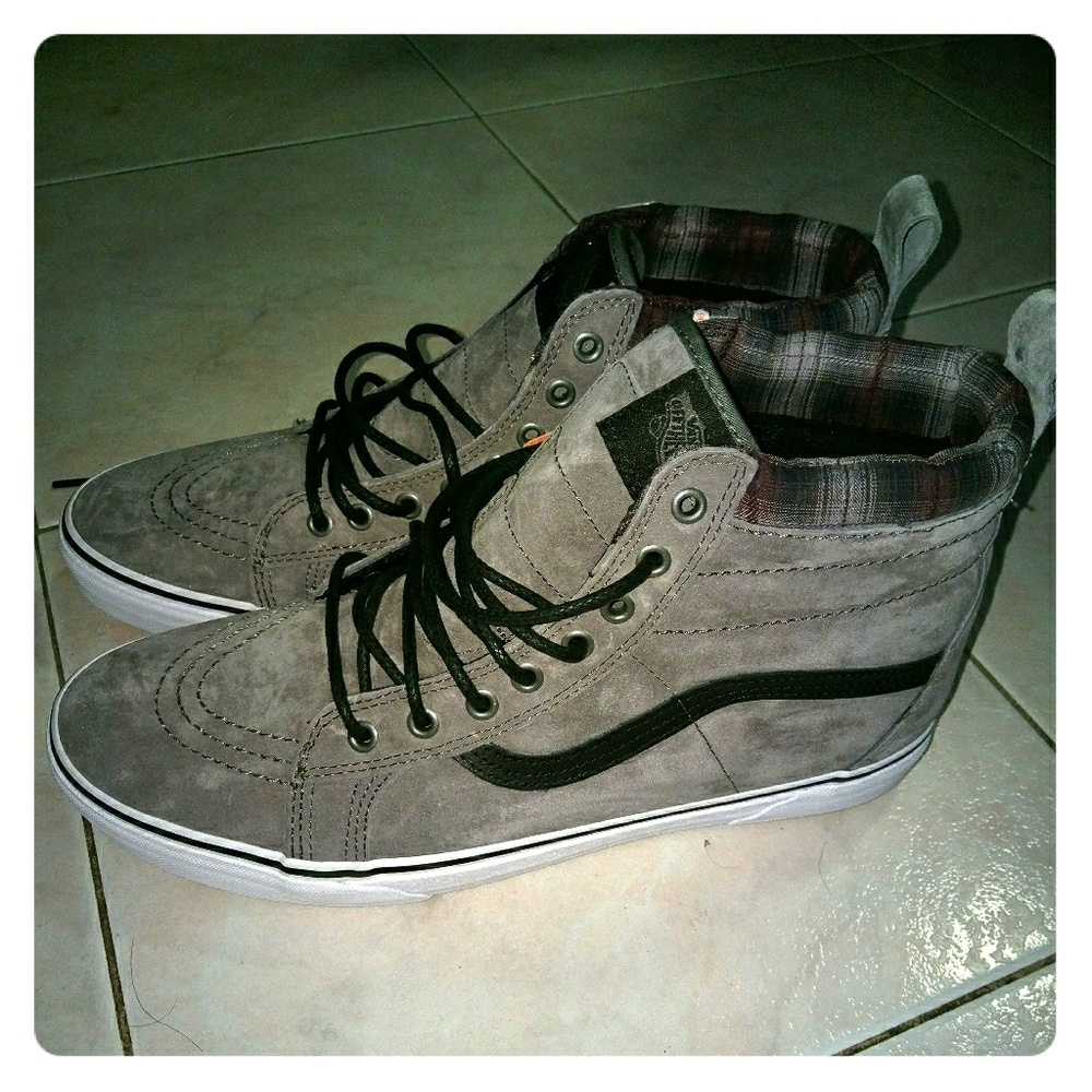 Vans Sk8 Hi MTE Vans PEWTER/PLAID - men's US 12