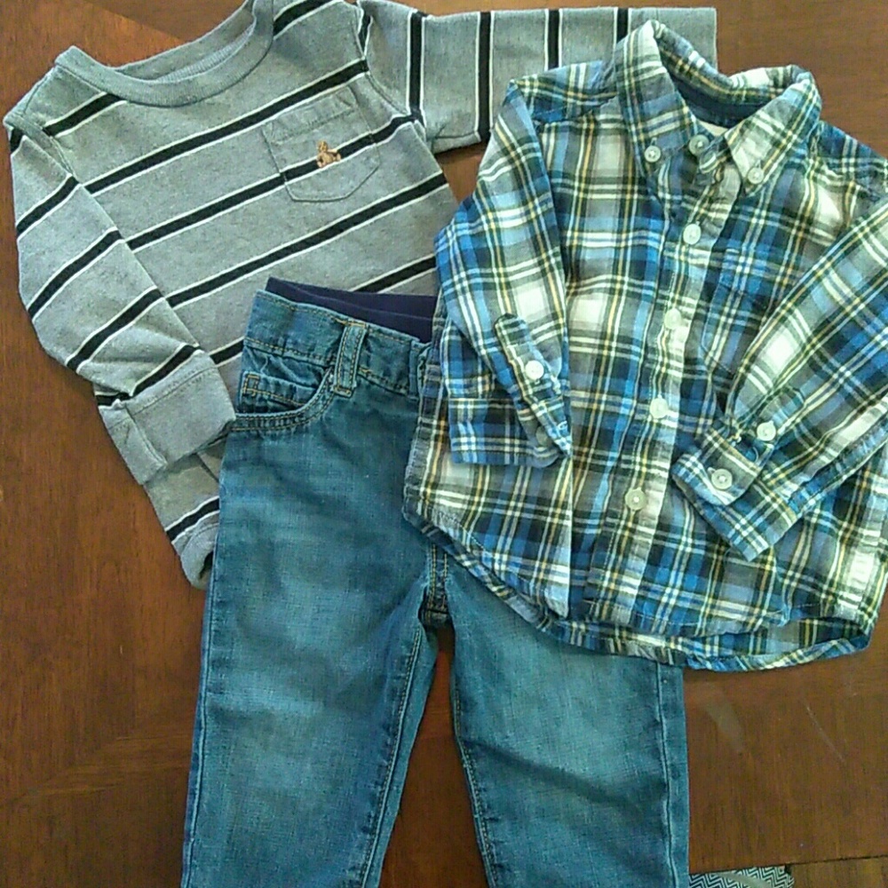 Baby GAP TCP boy bundle. Jeans flannel outfit 6-9