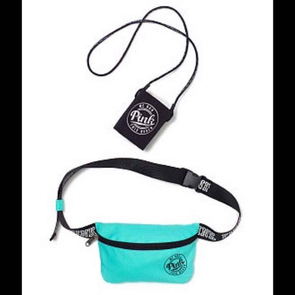 PINK fanny pack with matching koozie.