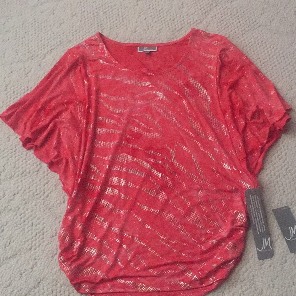 NWT Pink and silver zebra stripped shirt