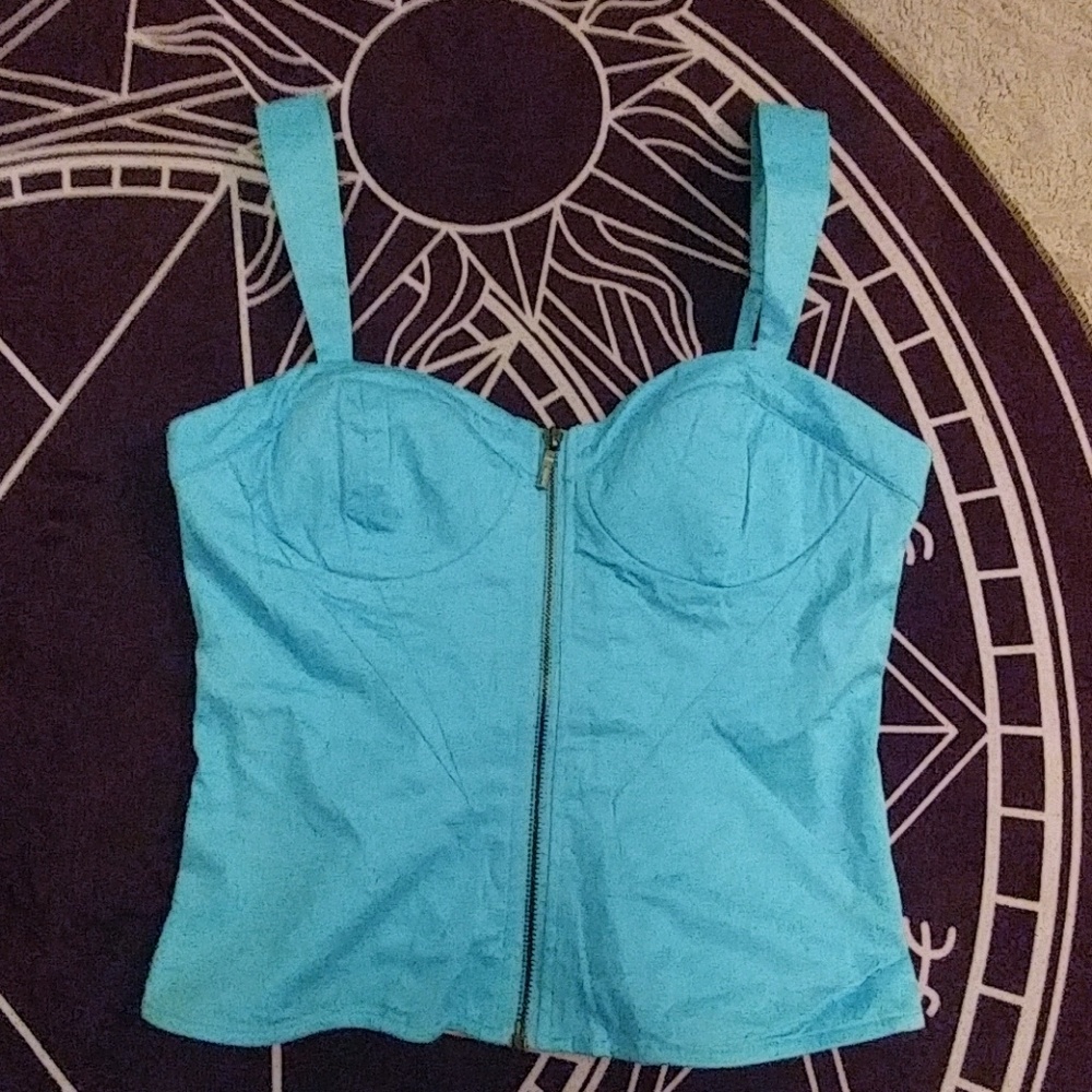 BEBE Size S Bustier Corset Top Blue