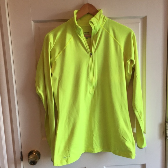 Nike Tops - Nike Pro Quarter Zip, Neon Yellow, Size L