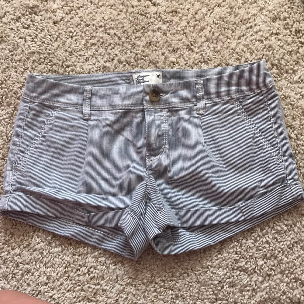 Blue and white stripped shorts