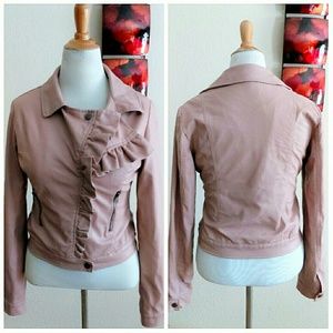 Rue 21 Jackets & Coats - Rose Pink Leather Faux Moto Jacket Rue 21 Jackets & Coats - Rose Pink Leather Faux Moto Jacket