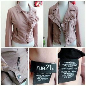 Rue 21 Jackets & Coats - Rose Pink Leather Faux Moto Jacket Rue 21 Jackets & Coats - Rose Pink Leather Faux Moto Jacket