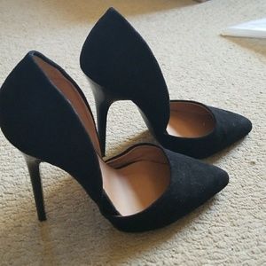 Black suede stilettos size 6