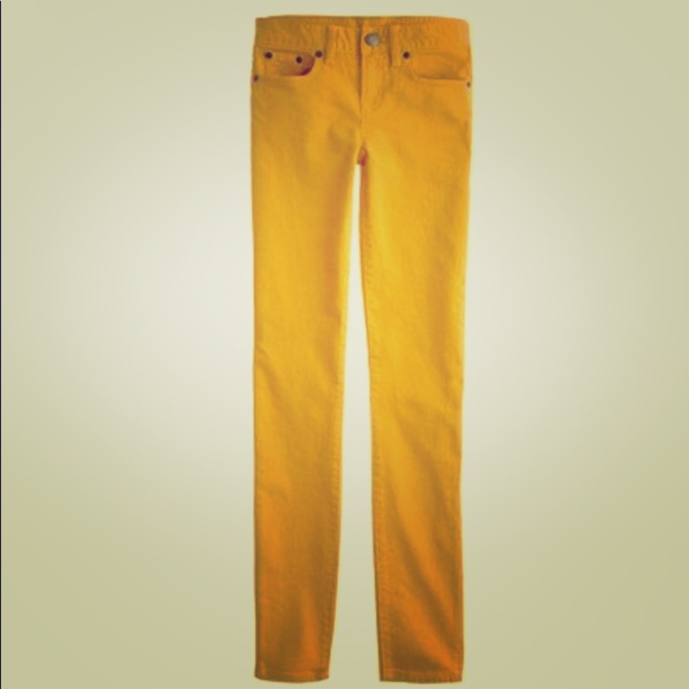 J Crew Mustard Gold Matchstick Ankle Jeans 27