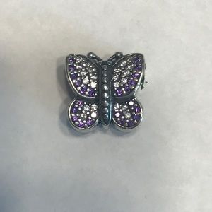 Sparkling Butterfly Pandora Charm Purple