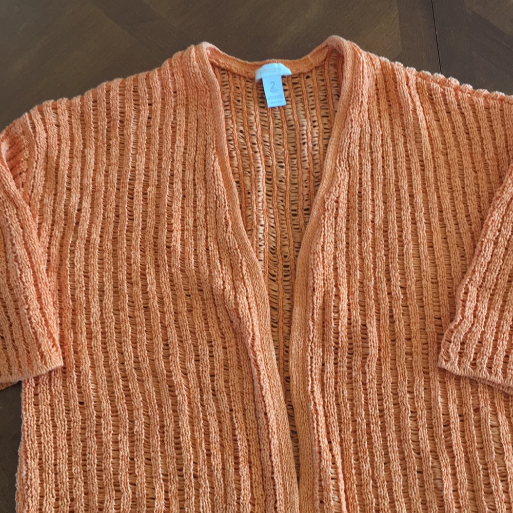 Chico’s Orange shrug sweater