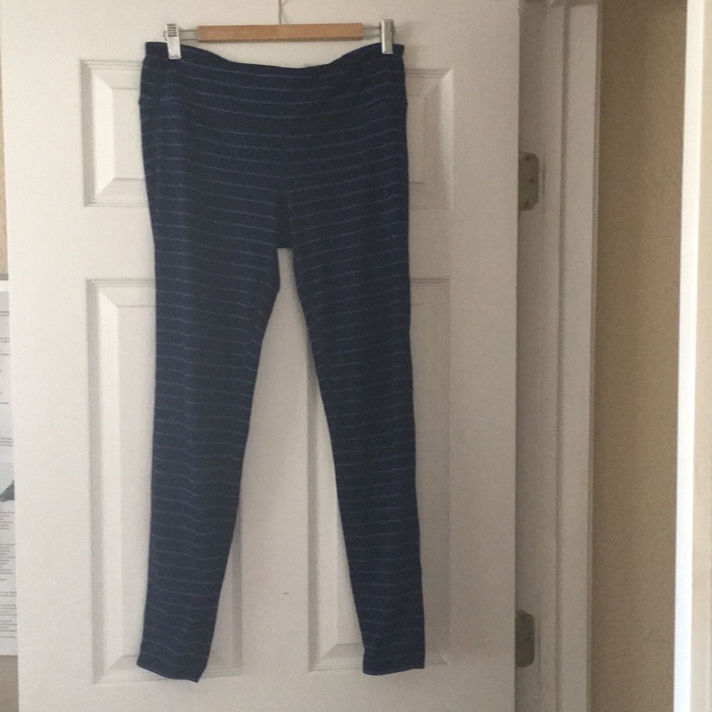 Athleta blue striped leggings