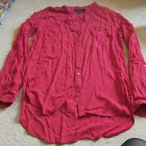 True res long sleeve button down blouse