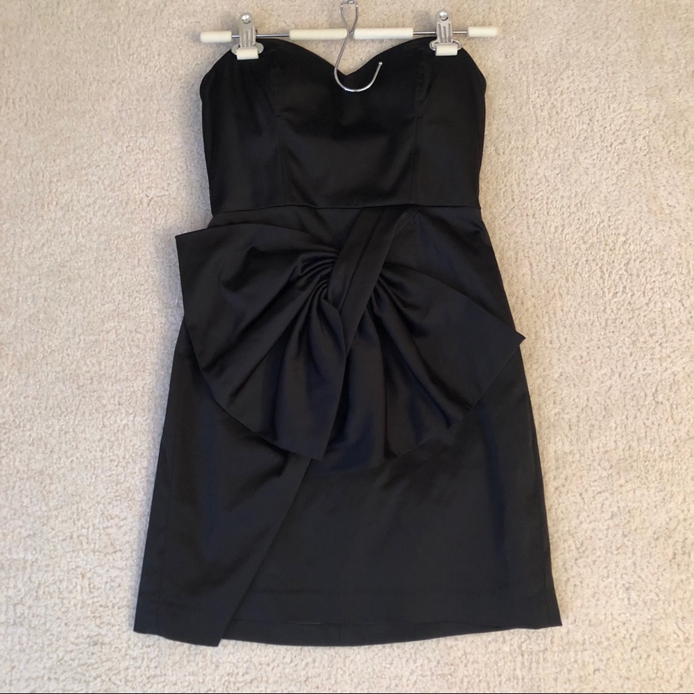 Nasty gal satin strapless dress with bow