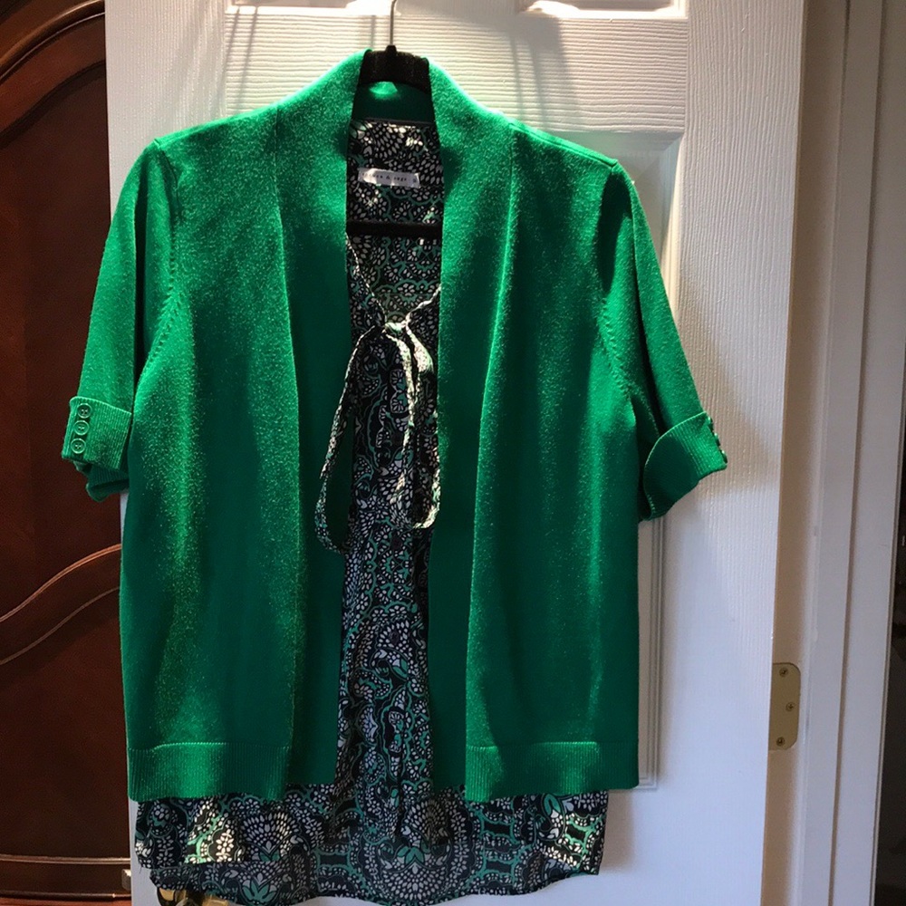 Green Cardigan short sleeve size 1X