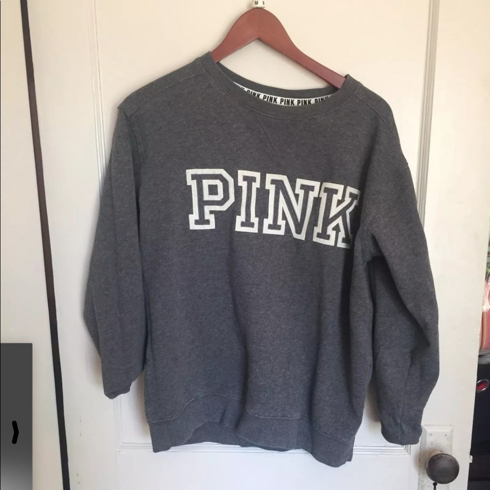 Pink grey crewneck