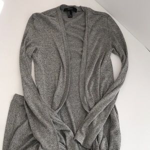 Forever 21 Gray Open Front Sweater Duster Sz M
