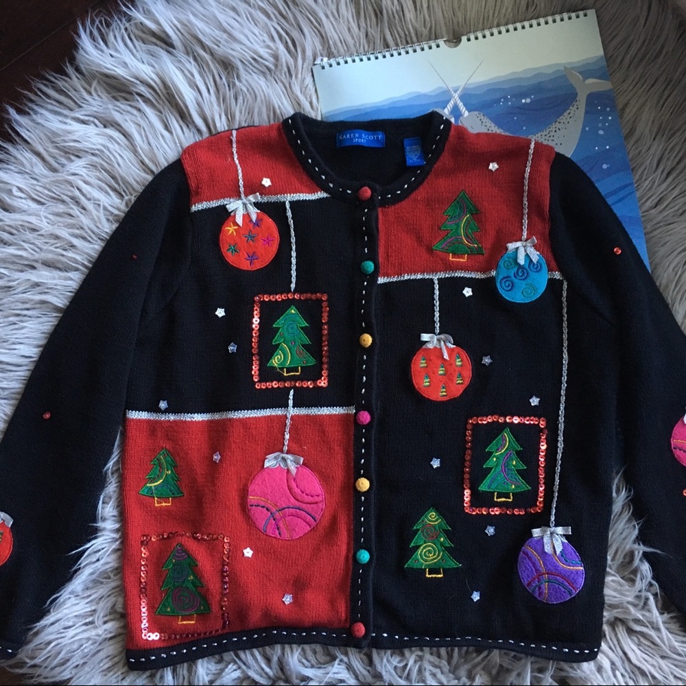 • VTG Ugly Christmas Sweater - Karen Scott Sport •
