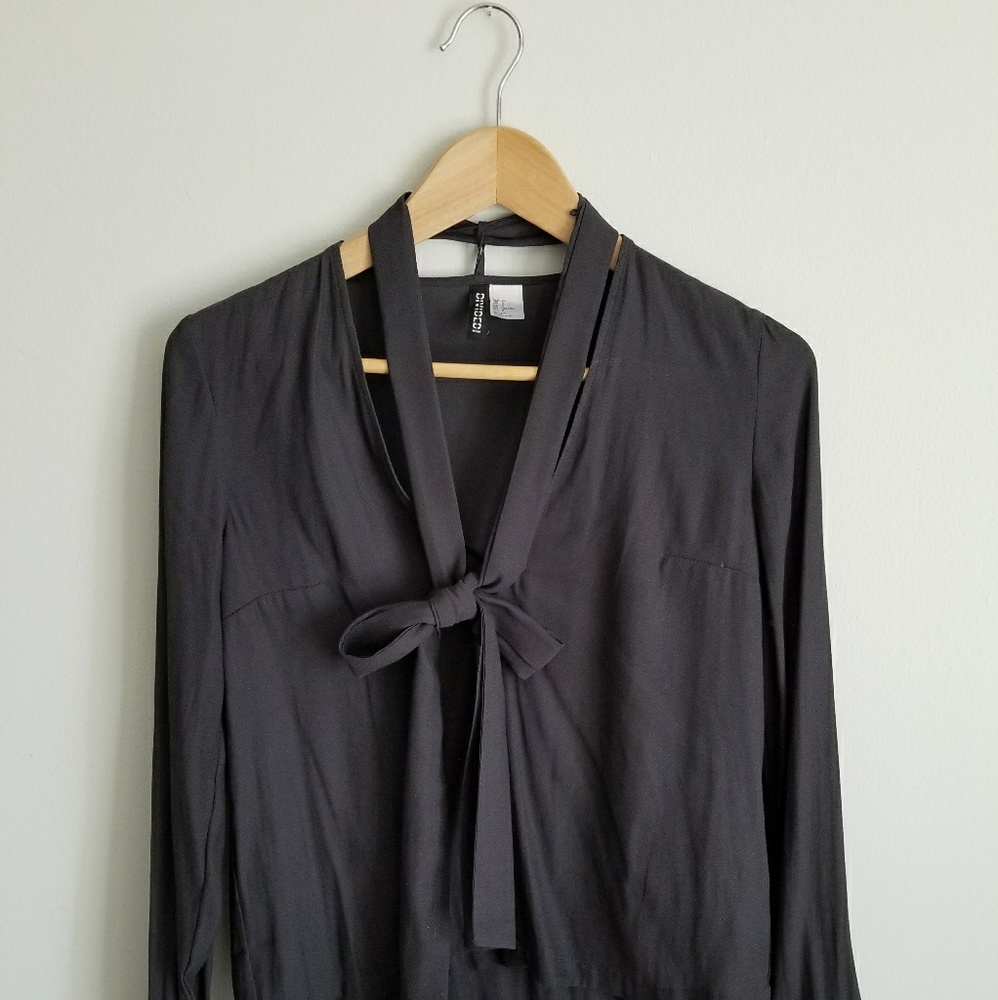 Black blouse with bow