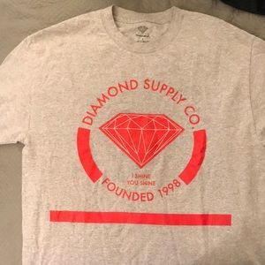 Diamond supply co grey t shirt