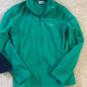 emerald green columbia fleece medium