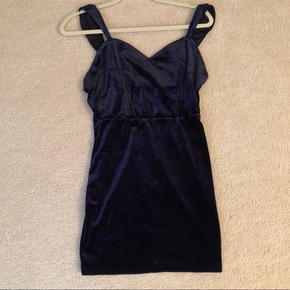 Nasty gal blue velvet dress