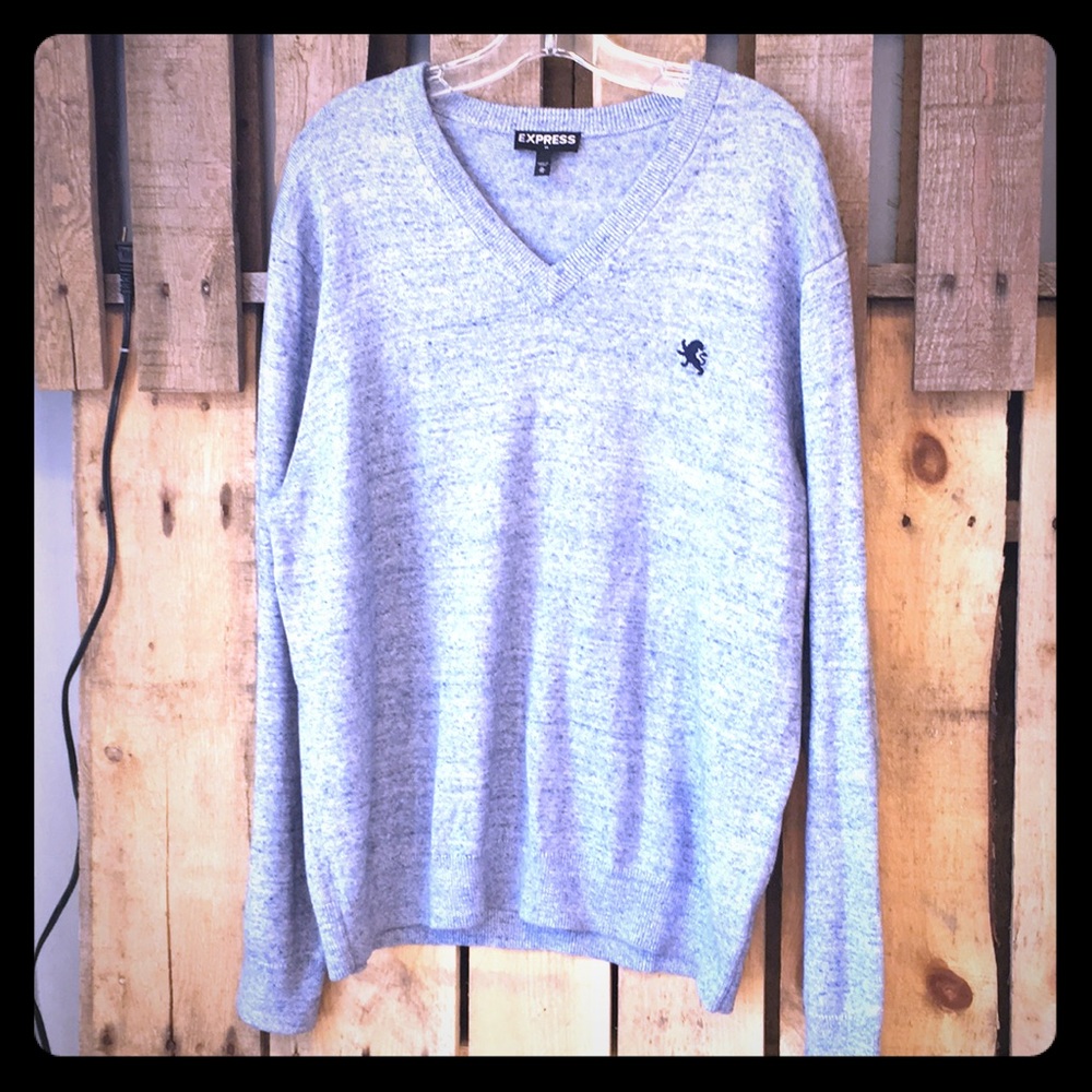 Express blue v neck sweater XL