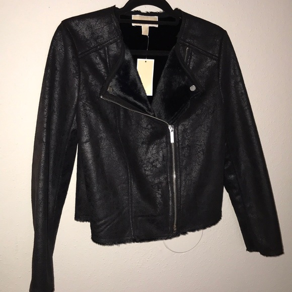 Michael Kors Jackets & Blazers - BNWT Michael Kors Faux Fur Lined Moto Jacket