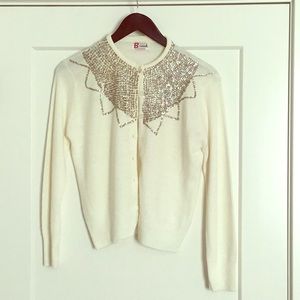 Vintage Sequin White Sweater