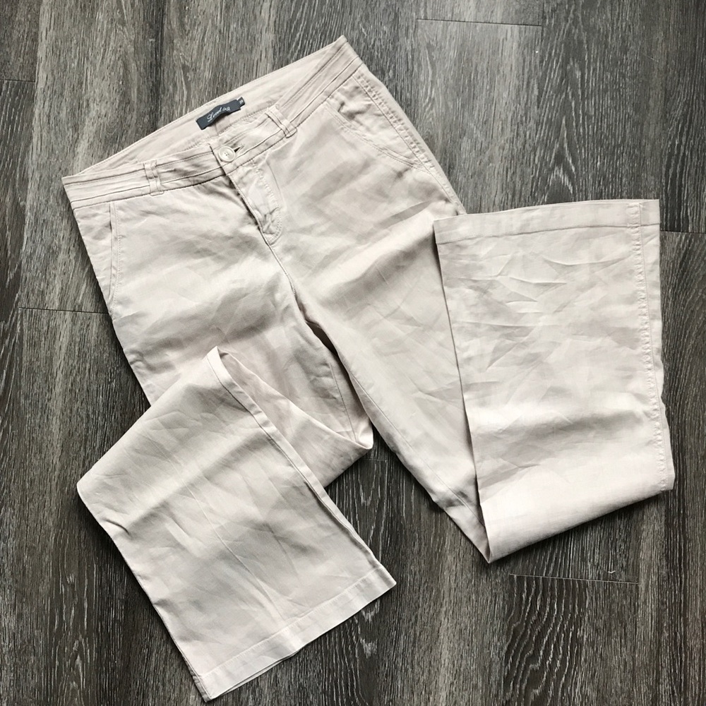 Anthropologie Level 99 Linen Wide Leg Trousers
